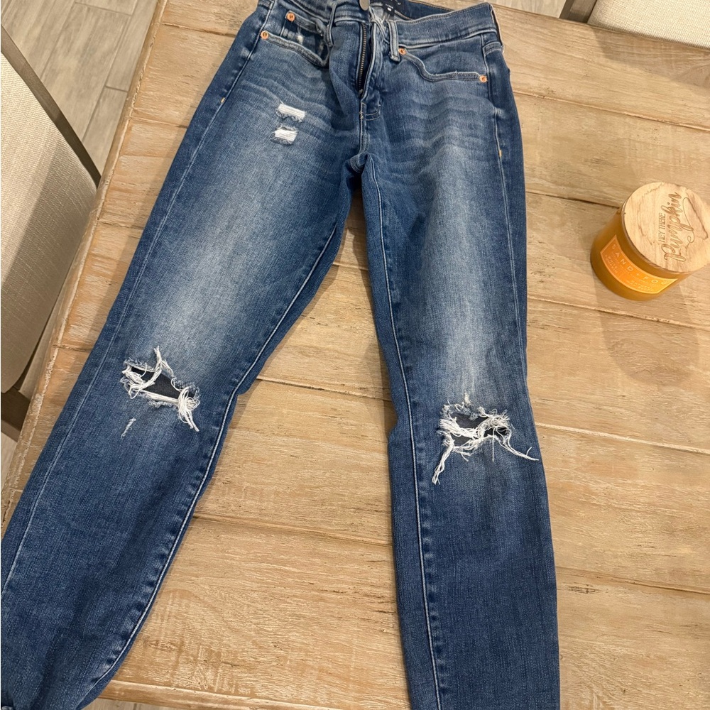 Lucky Brand Women's Ripped Blue Skinny Jeans
